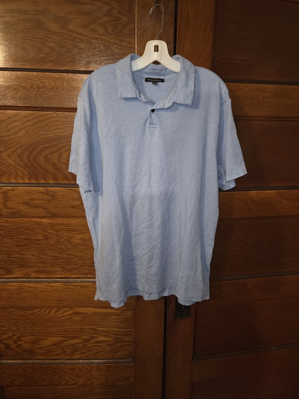 XL 100% Cotton Banana Republic Light Blue Polo Shirt